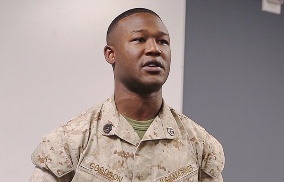 CAMP PENDLETON, Calif. -- Staff Sergeant Albert Goodson, a combat instructor with the School of Infantry – West, will be awarded runner-up Marine Combat Instructor of the Year at a ceremony in Quantico, Virginia, May 11, 2016. 