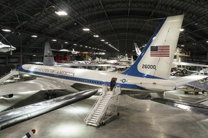 DAYTON, Ohio (05/2016) -- An overhead view of the Boeing VC-137C SAM 26000 (Air Force One) at the National Museum of the United States Air Force. (U.S. Air Force photo by Ken LaRock)  