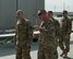 Col. Eric Soto, 455th Expeditionary Maintenance Group commander, discusses what it takes to keep aircraft flying in order to accomplish the mission during a visit with Lt. Gen. Jeffrey Harrigian, U.S. Air Forces Central Command commander, at Bagram Airfield, Afghanistan, Oct. 5, 2016. Harrigian got an up close look at what it takes to ensure aircraft at Bagram Airfield keep flying to support combatant commander requirements in Afghanistan. (U.S. Air Force photo by Capt. Korey Fratini)