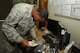 Staff Sgt. Terrance Branch, 386th Expeditionary Logistics Readiness Squadron materiel management journeyman, verifies a serial number on an aircraft part Oct. 13, 2016 at an undisclosed location in Southwest Asia. The aircraft parts store is responsible for stocking and issuing weapon system spares to aircraft maintainers and coordinating with the states to send back broken parts that need fixed. (U.S. Air Force photo/Senior Airman Zachary Kee)
