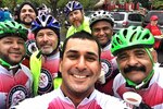 Army veteran Sgt. Norberto Roman stops to take a photo with his teammates before taking on the two-day, 110-mile Face of America bike ride from Arlingon, Va., to Gettysburg, Pa., April 25-26, 2015.  More than 150 disabled veteran cyclists and 600 able-bodied cyclists participated in the annual World T.E.A.M. Sports event, and he and his fellow veterans help each other out along the course. Courtesy photo
