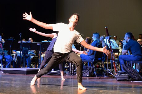 Dancers from Radford University perform a special dance tribute, "Remember the Future," as part of the NASA-Langley 100th Anniversary Tribute, held recently at the Ferguson Center for the Arts, Newport News, VA.