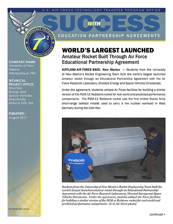 World S Largest Launched Amateur Rocket Built Through Air Force