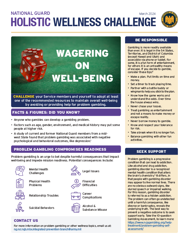 Holistic Wellness Challenge - Wagering on Well-Being - March 2024