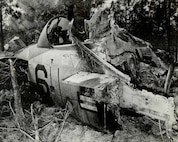 In 1955, Dick Govoni, an active-duty Marine Corps pilot at the time, crashed an F2H-4 Banshee jet. According to his wife, Govoni had a broken back but climbed out this wrecked cockpit before it burned.