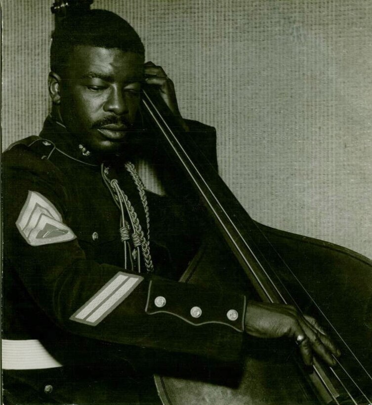 JACKSONVILLE, N.C. - Tony Mosely plays bass in a concert in 1966. Mosely was the first black band officer in the Marine Corps. He spent 17 years as an enlisted man before receiving his commission. (Photo courtesy of Tony Mosely)