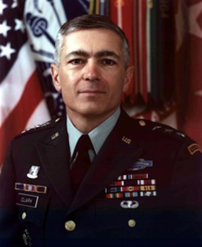 Secretary of Defense William J. Perry announced on April, 18, 1996, that the President has nominated Lt. Gen. Wesley K. Clark, U.S. Army, for appointment to the grade of general and assignment as Commander in Chief, United States Southern Command, Quarry Heights, Panama. Since April 1994, Clark has served as the Director for Strategic Plans and Policy Directorate (J-5), The Joint Staff, Washington, D.C.