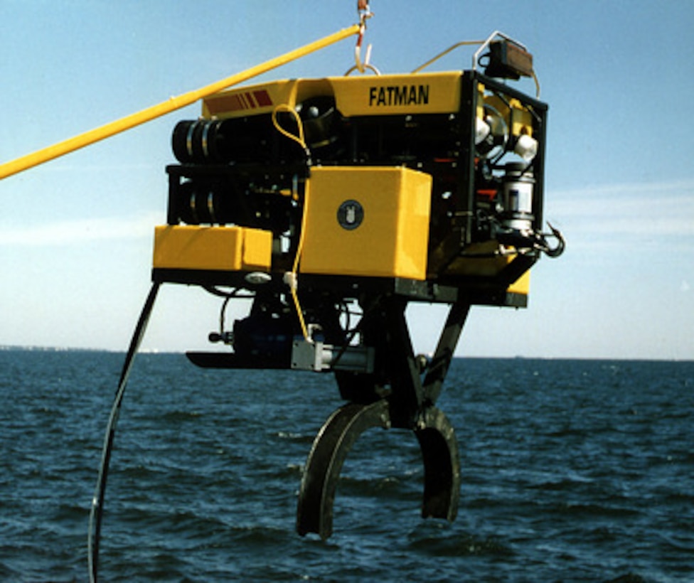 The Mini-Remote Operated Vehicle II (MR2) is part of the Navy equipment being transported to the crash site of TWA Flight 800 to be used by the Navy in an attempt to locate the aircraft's flight data recorders more commonly known as Black Boxes. The remotely controlled, underwater vehicle is capable of taking pictures and live video in depths of up to 1000 feet. 