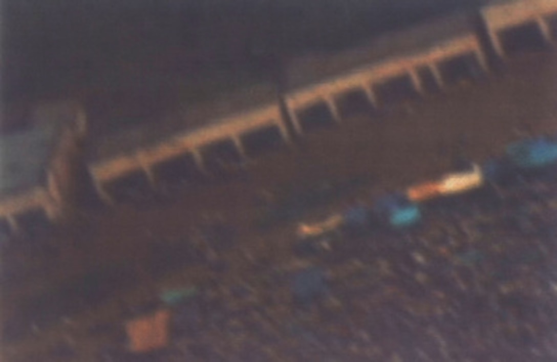 U.S. Navy aerial photograph of refugees in the vicinity of Bukavu, Zaire, taken on Nov. 20, 1996. 