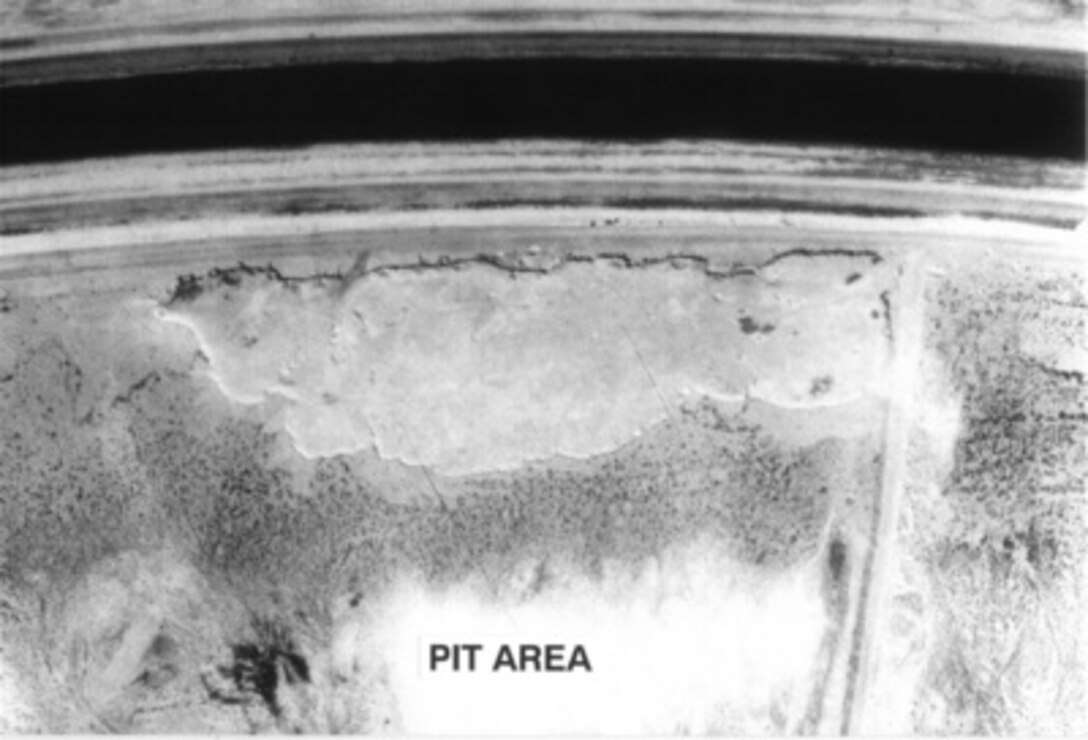 Aerial photograph taken on March 1, 1991, of the Khamisiyah Ammunition Storage Complex in Southern Iraq showing the area known as the Pit. 