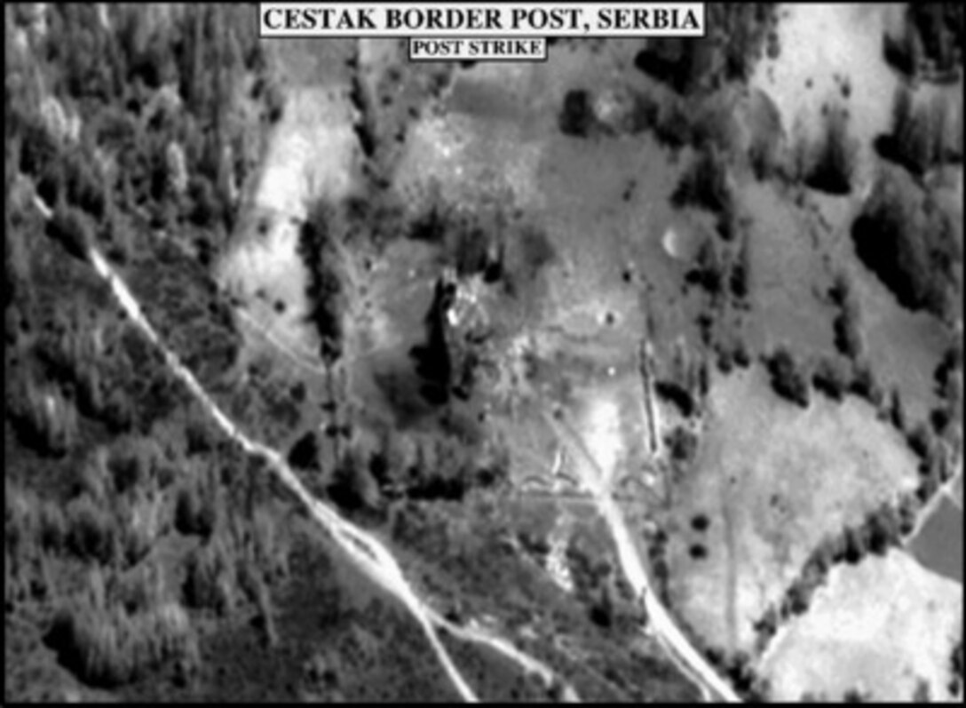 Post-strike bomb damage assessment photograph of the Cestak Border Post ...