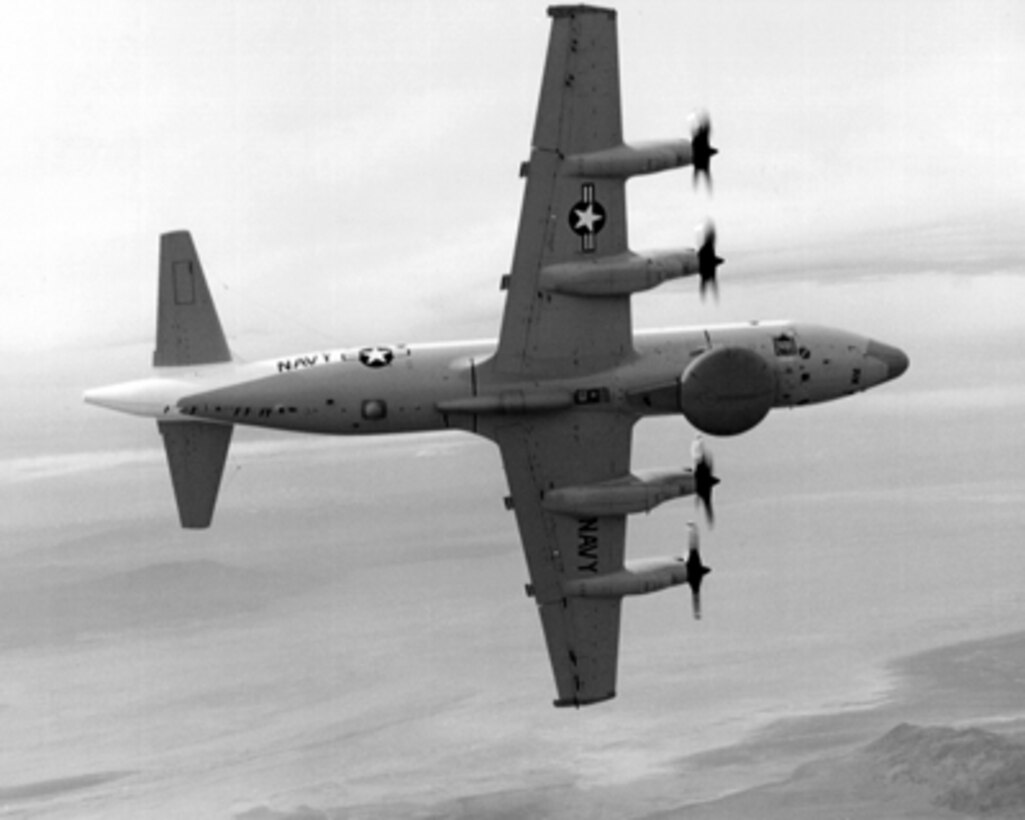 A U.S. Navy EP-3E Aries II maritime patrol aircraft, similar to the one in this undated file photograph, was involved in a midair collision in international airspace with fighter aircraft from the Republic of China at approximately 8:15 p.m. EST, Saturday, March 31, 2001. Damage to the aircraft was significant enough to require an emergency landing at a military airfield on the island of Hainan, China. None of the 24 crew members aboard the aircraft were reported injured. The Chinese fighter jet crashed into the South China Sea. The Aries II is assigned to Fleet Air Reconnaissance Squadron One and is operating from Kadena Air Force Base, Okinawa, Japan. U.S. Navy File Photo. 