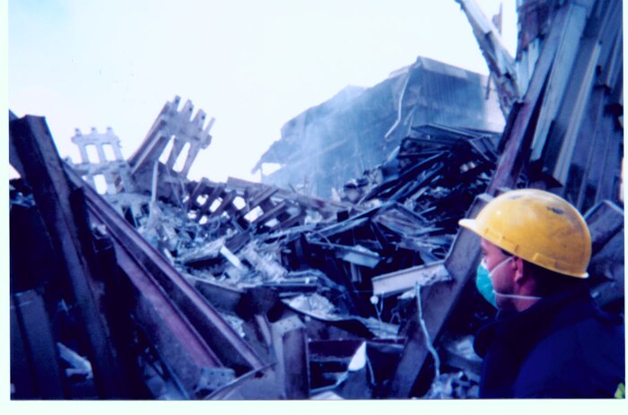 Navy Petty Officer 2nd Class, Kevin McCaughtry, hospital corpsman, Headquarters and Service Company, Chemical Biological Incident Response Force, II Marine Expeditionary Force, responded to the terrorist attack Sept. 11, 2001.