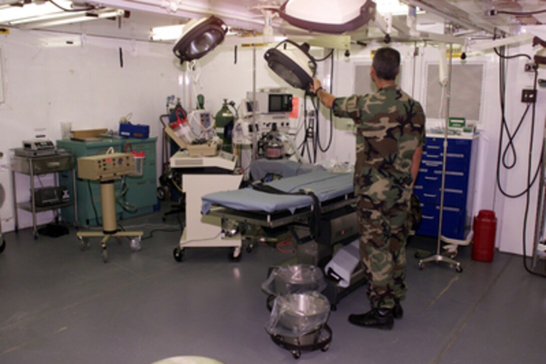 The operating room at the detainee hospital at Camp Delta, Guantanamo Bay, Cuba on December 3, 2002. 