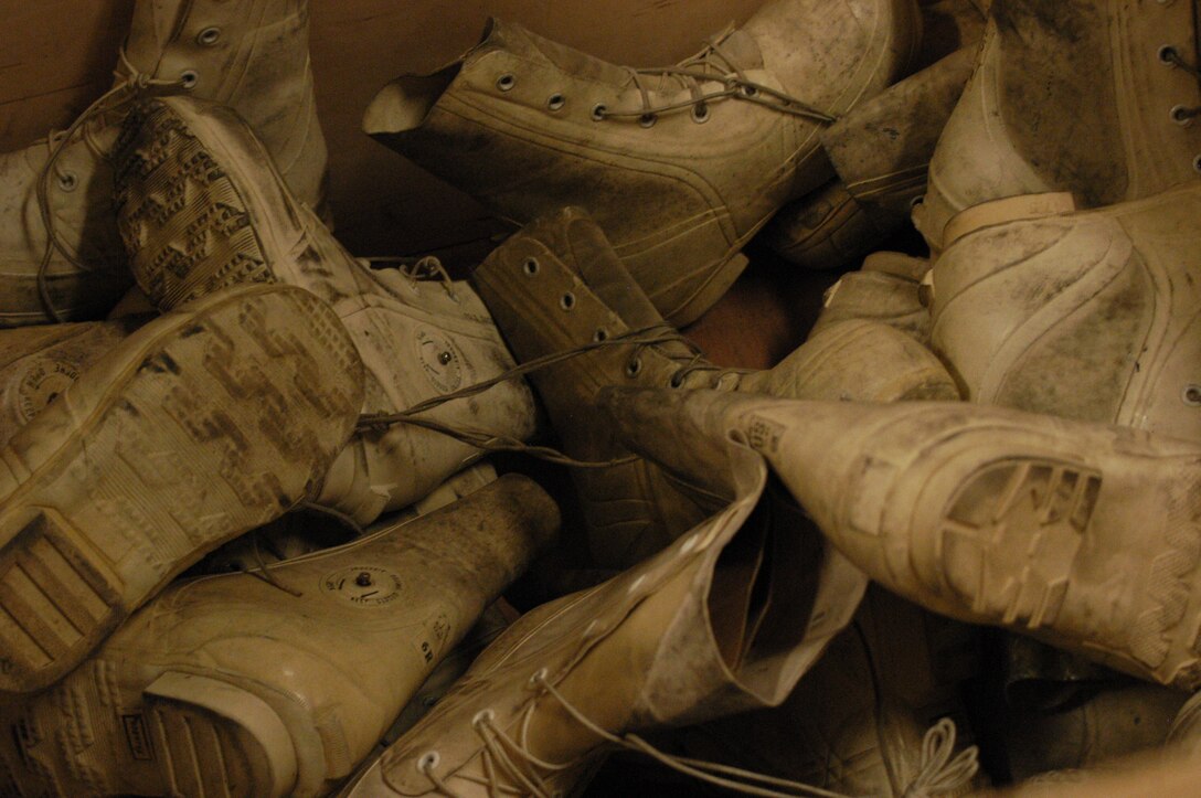 The eight pound extreme cold weather boots were among many cold weather items Marines from 2nd Battalion, 25th Marine Regiment received Oct. 15 as part of their gear issue for exercise Cold Response 2010.::r::::n::    Cold Response 2010 is a NATO-sponsored multinational training exercise with the Norwegian Armed forces focused on cold weather maritime/amphibious operations, interoperability of expeditionary forces, and special and conventional ground operations. ::r::::n::    The exercise, previously known as Battle Griffin, will occur entirely north of the Arctic::r::::n::Circle and will emphasize individual and unit cold weather capabilities. ::r::::n::    The last time U.S. Marines participated in the exercise was 2005. ::r::::n::