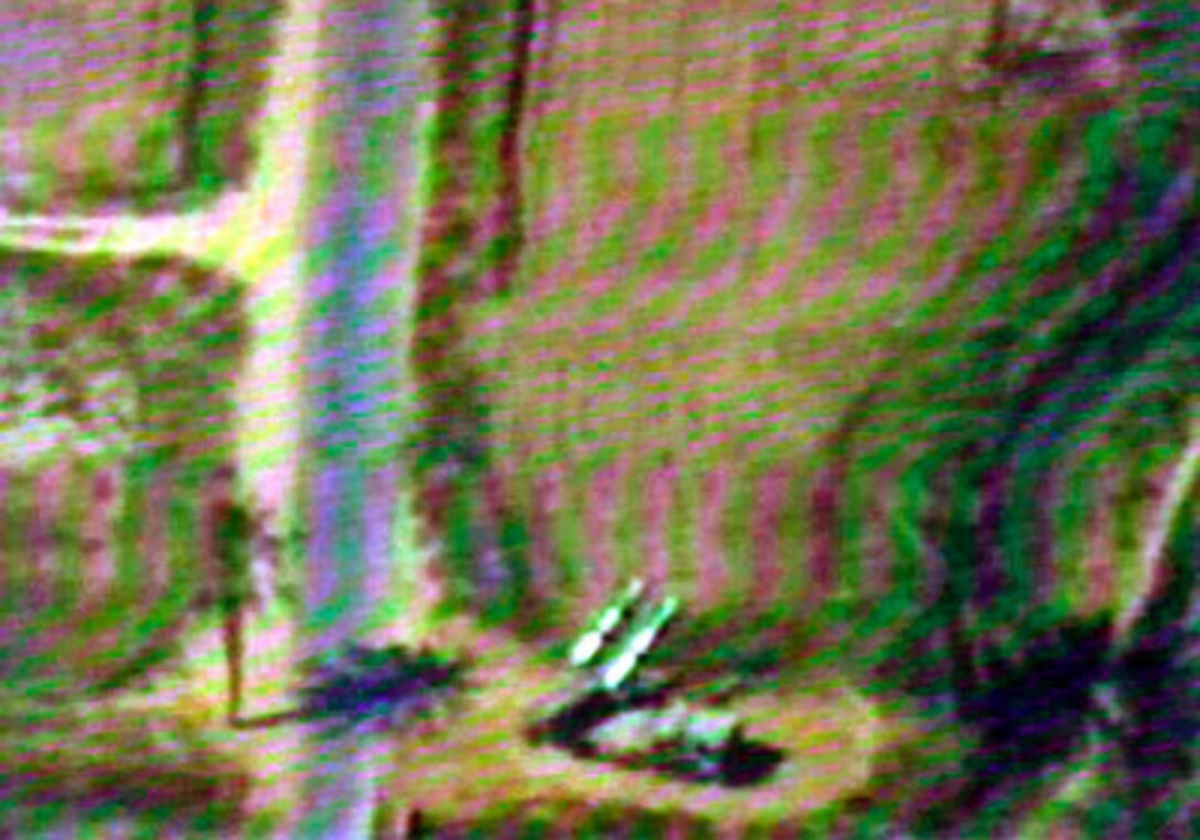 Still photograph from a videotape of an Iraqi truck-mounted, surface-to-air missile, believed to be an S-A3, tracking a coalition aircraft in July 2001. Chairman of the Joint Chiefs of Staff Gen. Richard B. Myers, U.S. Air Force, showed the videotape during a news briefing with Secretary of Defense Donald H. Rumsfeld in the Pentagon on Sept. 30, 2002. 