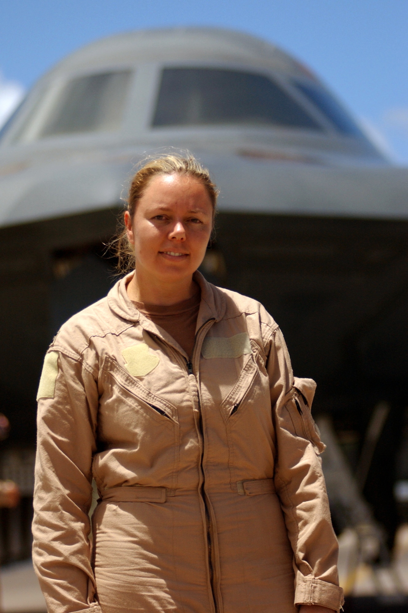 OPERATION IRAQI FREEDOM -- Capt. Jennifer Wilson, a B-2 Spirit pilot, is the first female B-2 pilot to fly a combat mission.  (U.S. Air Force photo by Tech. Sgt. Richard Freeland)