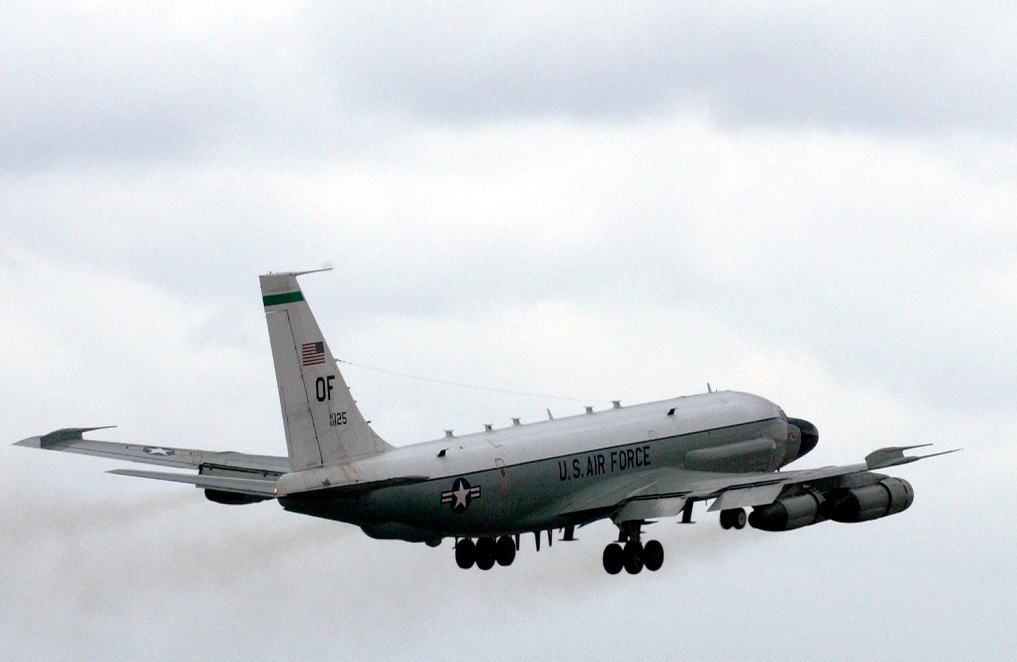 OPERATION IRAQI FREEDOM -- An RC-135 reconnaissance aircraft "Rivet Joint", assigned to the 398th Air Expeditionary Group, takes off from a forward deployed Operation Iraqi Freedom location. (U.S. Air Force photo by Tech. Sgt. Robert J. Horstman)