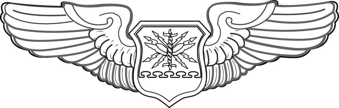 Navigator/Observer badge (b/w), U.S. Air Force graphic