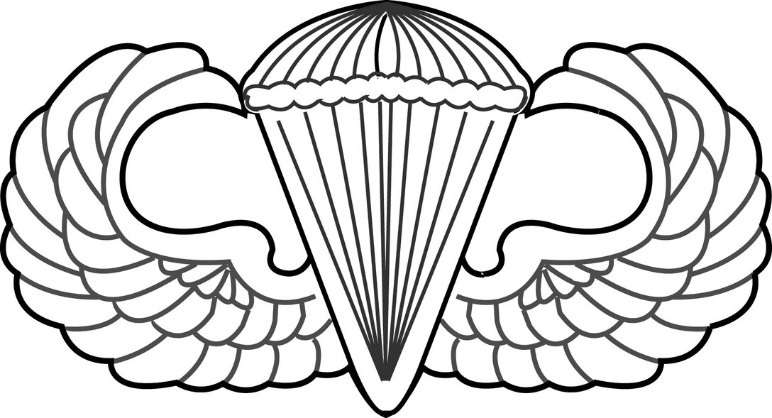 Parachutist badge (b/w), U.S. Air Force graphic