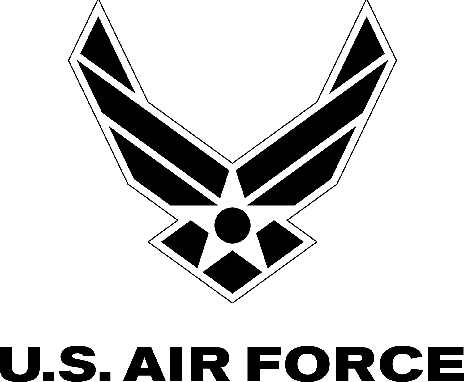 Air Force symbol with logotype, black 