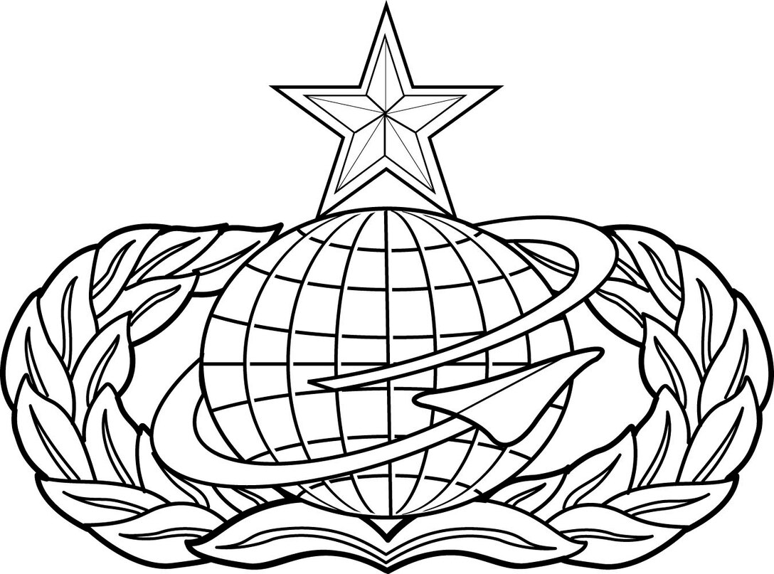 Manpower & Personnel badge, senior level (b/w), U.S. Air Force graphic