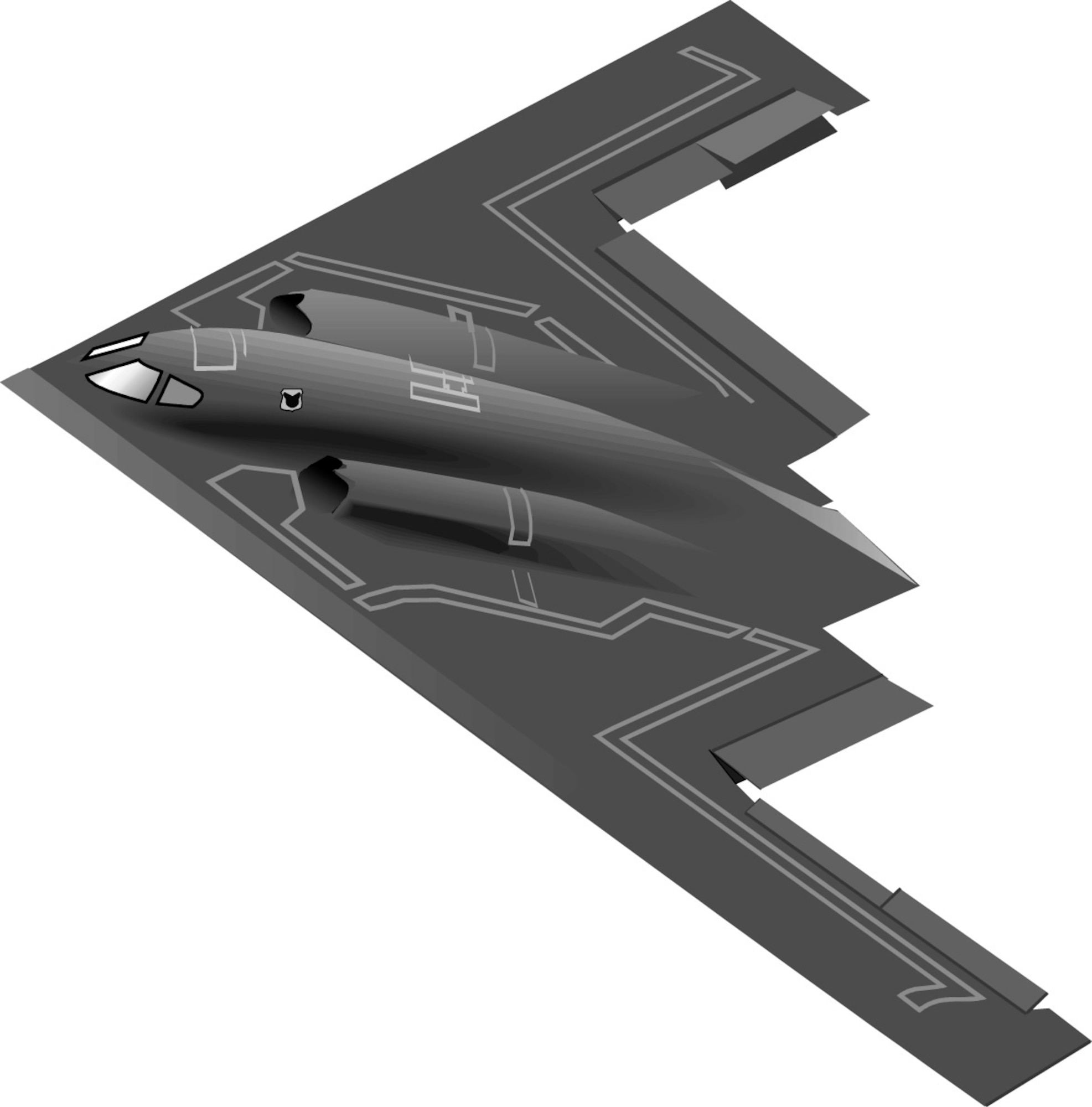 B-2 Spirit (b/w), Graphic by Armand Gibbons