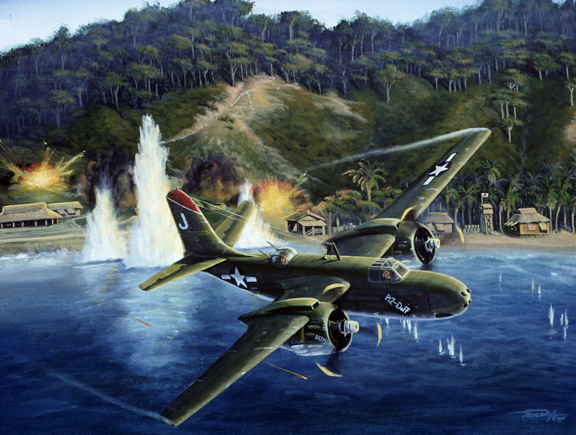 A-20 Havoc (color), Painting by Steve Doyle