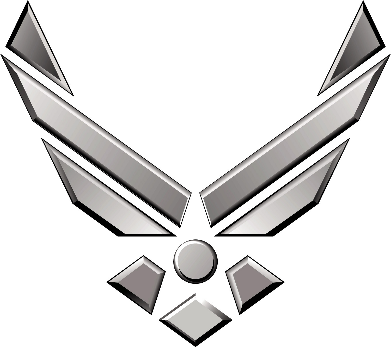 Air Force Symbol Silver Metallic