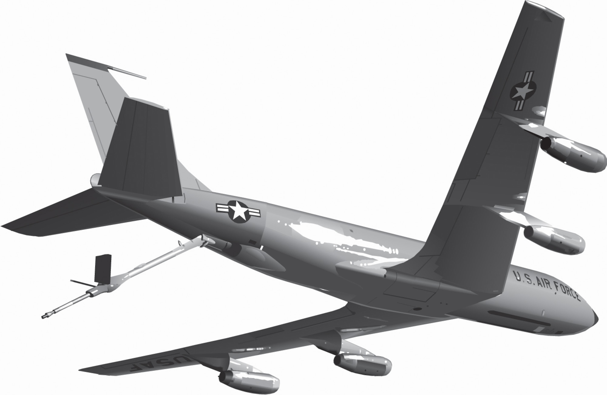 KC-135A Stratotanker (b/w), Graphic by Bob Goode, AFNEWS/NSPD