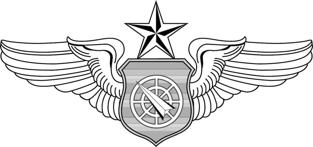 Air Battle Manager badge, senior level (b/w), U.S. Air Force graphic