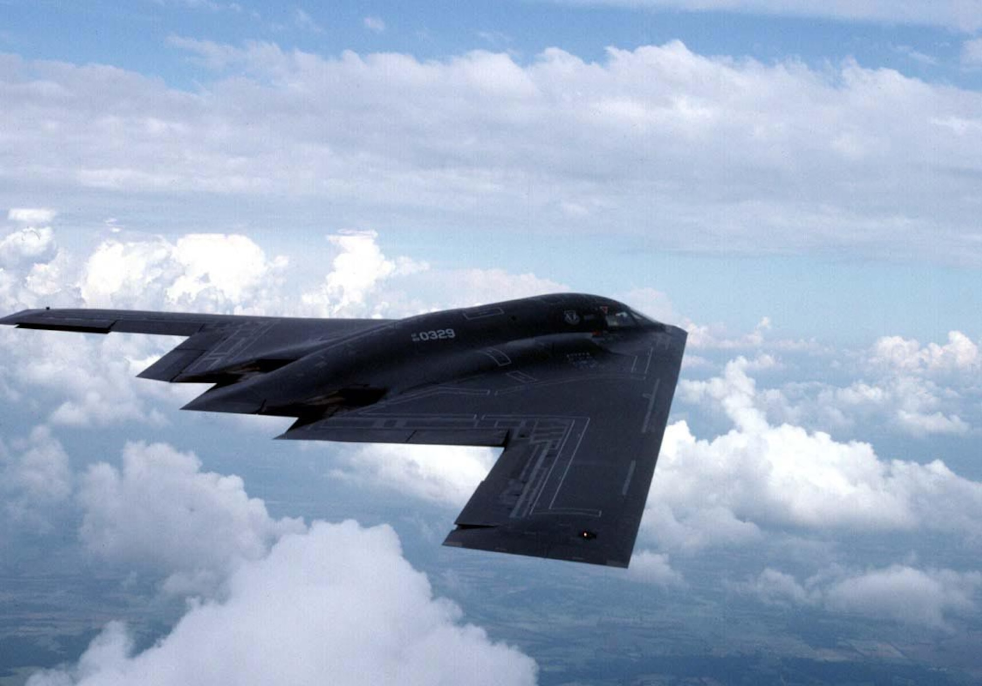 FILE PHOTO -- The B-2 Spirit bomber is a multi-role bomber capable of delivering both conventional and nuclear munitions. A dramatic leap forward in technology, the bomber represents a major milestone in the U.S. bomber modernization program. The B-2 brings massive firepower to bear, in a short time, anywhere on the globe through previously impenetrable defenses. (U.S. Air Force photo by Master Sgt. Rose Reynolds)
