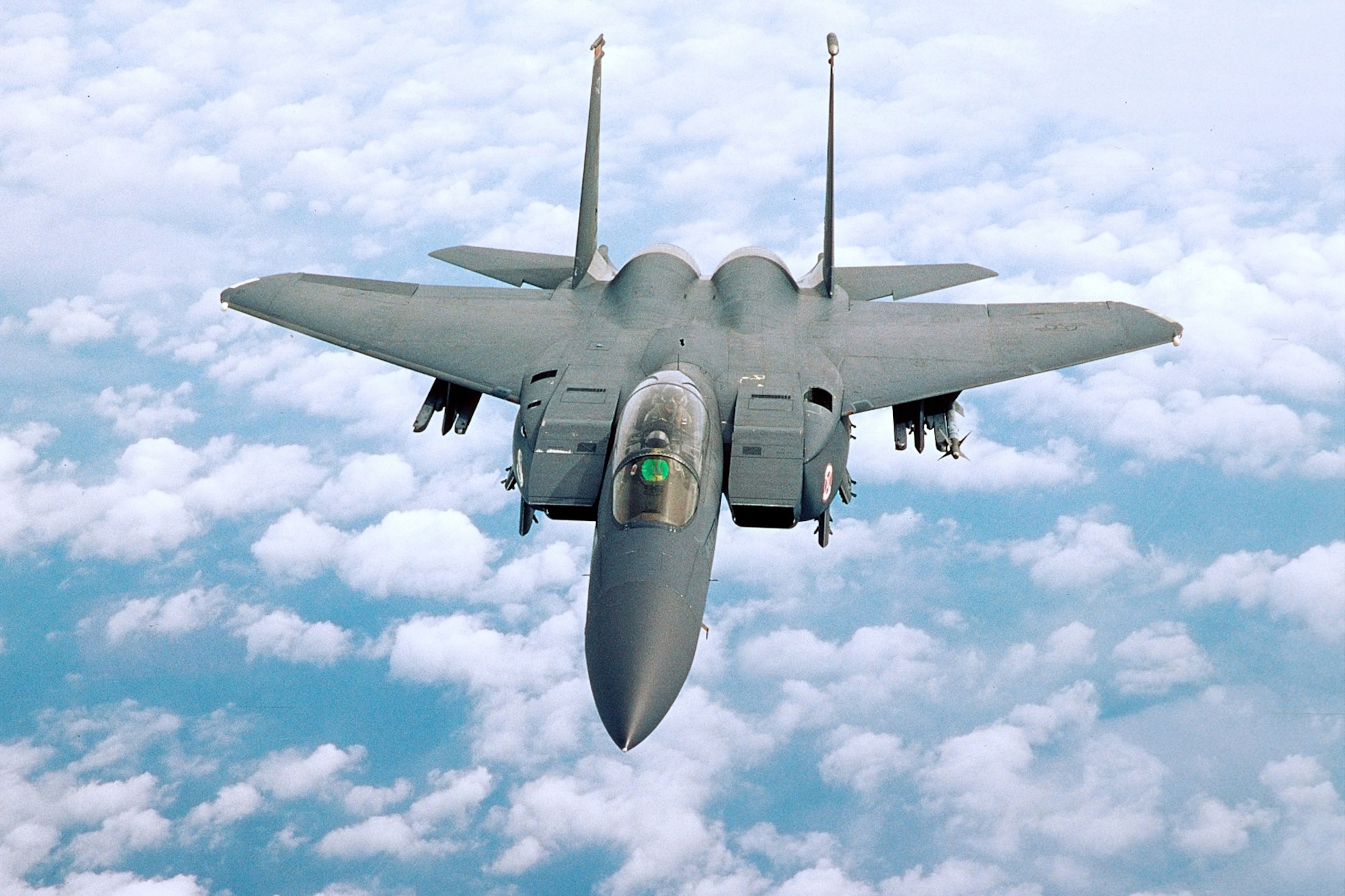 FILE PHOTO -- An F-15E Strike Eagle from the 4th Fighter Wing, Seymour Johnson Air Force Base, N.C.  (U.S. Air Force photo by Master Sgt. Thomas Meneguin)