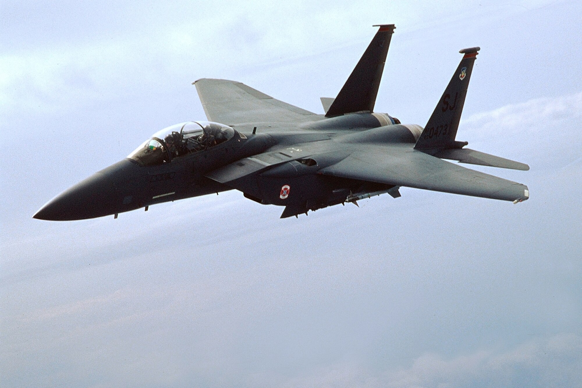 FILE PHOTO -- An F-15E Strike Eagle from the 4th Fighter Wing, Seymour Johmson Air Force Base, N.C.  (U.S. Air Force photo by Master Sgt. Thomas Meneguin)