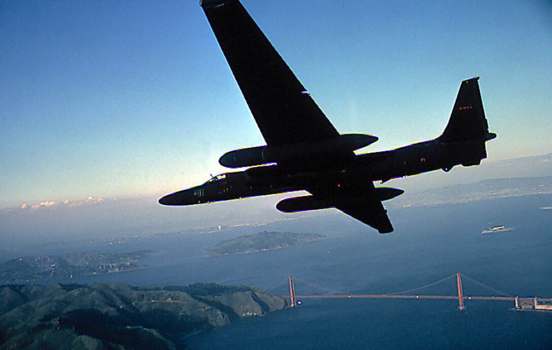 FILE PHOTO -- The U-2 is a single-seat, single-engine, high-altitude, reconnaissance aircraft. Long, wide, straight wings give the U-2 glider-like characteristics. It can carry a variety of sensors and cameras, is an extremely reliable reconnaissance aircraft, and enjoys a high mission completion rate. Because of its high altitude mission, the pilot must wear a full pressure suit. The U-2 is capable of collecting multi-sensor photo, electro-optic, infrared and radar imagery, as well as performing other types of reconnaissance functions. However, the aircraft can be a difficult aircraft to fly due to its unusual landing characteristics. (Air Force photo)
