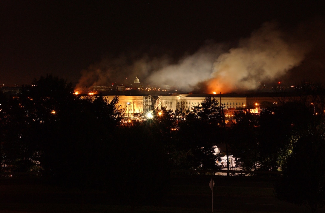 WASHINGTON -- Aftermath from terrorist attack on the Pentagon, Sept. 11, 2001. (U.S. Navy photo by Photographer's Mate 2nd Class Robert Houlihan) 