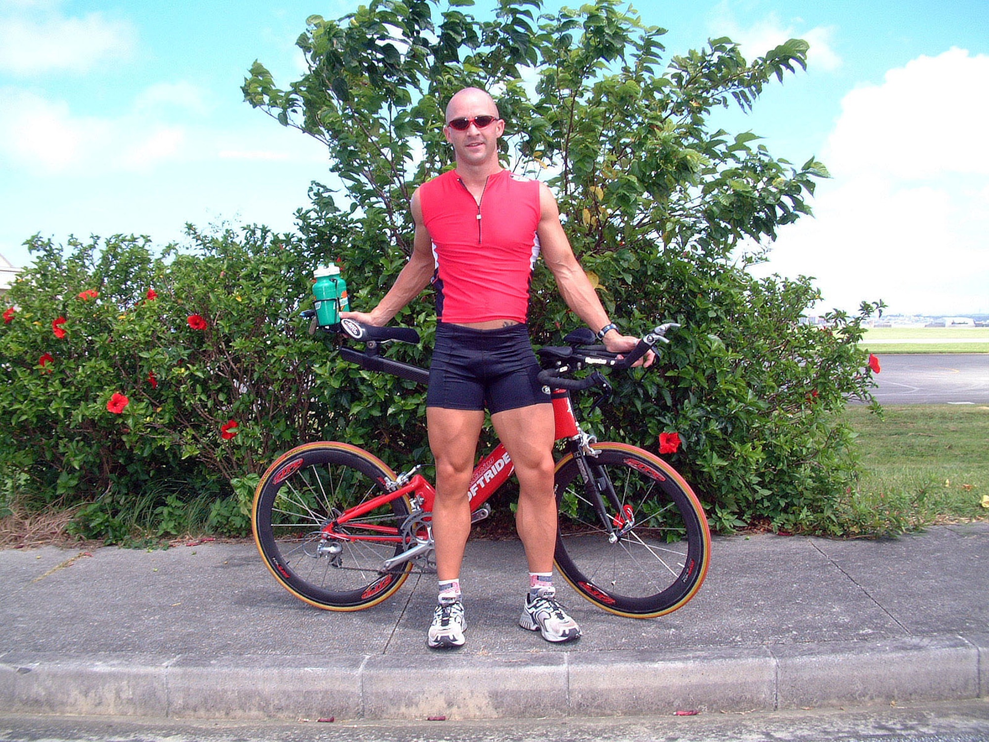 KADENA AIR BASE, Japan -- Shawn Hnatko trains here for the Ironman Triathlon World Championships in Hawaii on Oct. 18.  During the competition, he will swim 2.4 miles, bike 112 miles and run a 26.2-mile marathon.  (U.S. Air Force photo by Master Sgt. Michael Farris)