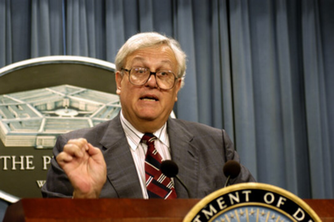 Assistant Secretary of Defense for Networks and Information Integration John P. Stenbit briefs Pentagon reporters on June 13, 2003, about the Department of Defense's adoption of the next-generation Internet protocol known as Ipv6. The new protocol will facilitate integration of the essential elements of the Department's Global Information Grid, which are its sensors, weapons, platforms, information and people. Deployment of Ipv6 will keep the warfighter secure and connected in a fast-moving battlespace. 