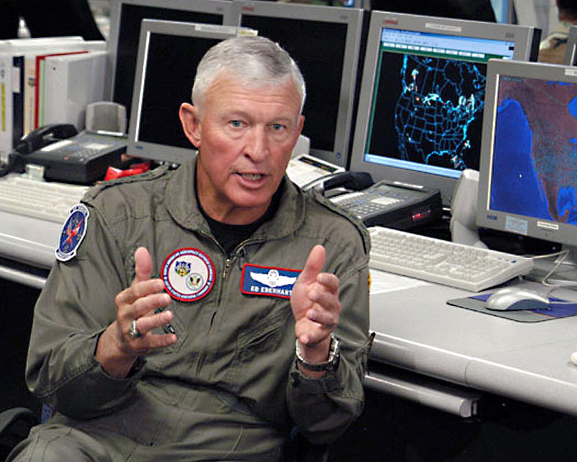 PETERSON AIR FORCE BASE, Colo. -- Gen. Ed Eberhart is the commander of U.S Northern Command.  The command is responsible for protecting Americans where they live and work.  (U.S. Air Force photo by Staff Sgt. Lawrence Holmes)
