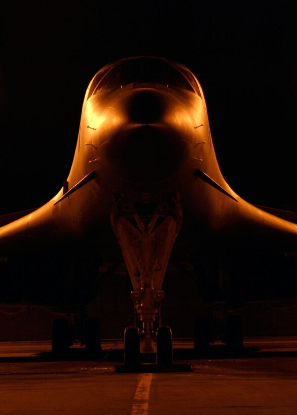 ELLSWORTH AIR FORCE BASE, S.D. -- A B-1 Lancer from the 28th Bomb Wing sits ready for deployment.  Ellsworth aircraft and airmen are deploying to support operations Enduring Freedom and Iraqi Freedom.  (U.S. Air Force photo by Staff Sgt. Joanna E. Hensley)