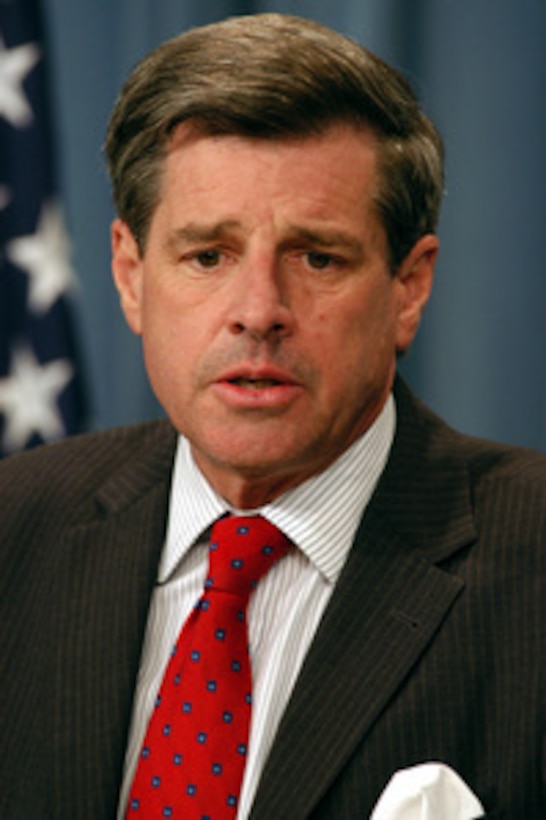 Ambassador Paul Bremer responds to a reporter's question during a Pentagon news briefing on Sept. 26, 2003. Bremer is in Washington making the case for President Bush's $87 billion budget supplemental request for operations in Iraq and Afghanistan. Bremer is the Administrator of the Coalition Provisional Authority in Iraq. 