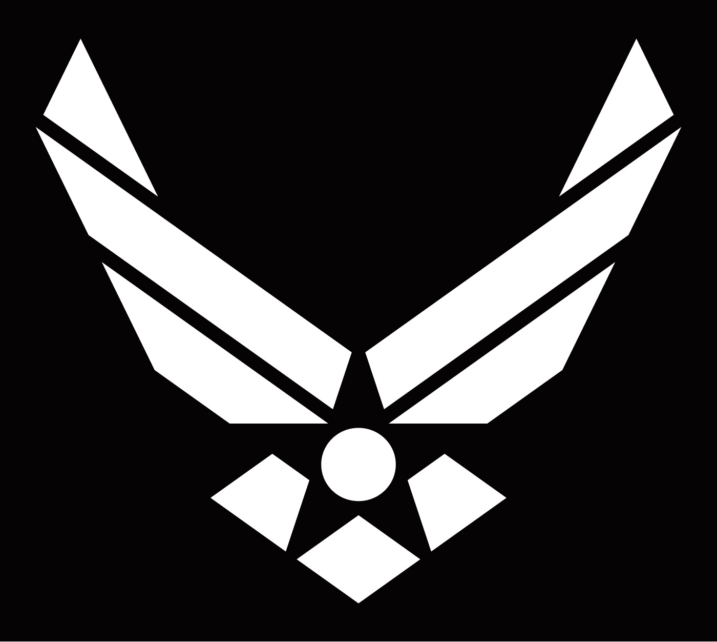 Air Force Symbol White On Black Background