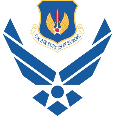 Air Force symbol with cradled U.S. Air Forces in Europe shield (clr), Commercial reproduction of this emblem is NOT permitted without the permission of the proponent organizational/unit commander. Image is 7x7 inches @ 300 ppi. 