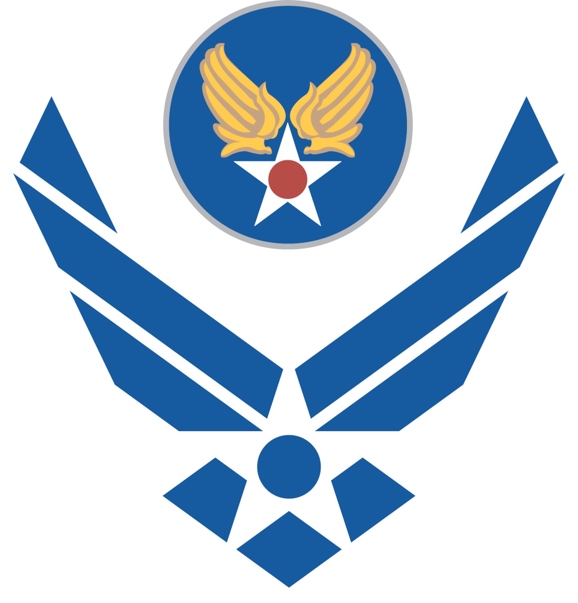 Air Force symbol with cradled Headquarters Air Force shield (clr), Commercial reproduction of this emblem is NOT permitted without the permission of the proponent organizational/unit commander. Image is 7x7 inches @ 300 ppi. 