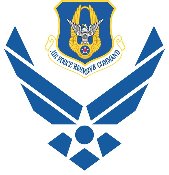 Air Force symbol with cradled Air Force Reserve Command shield (clr), Commercial reproduction of this emblem is NOT permitted without the permission of the proponent organizational/unit commander. Image is 7x7 inches @ 300 ppi. 