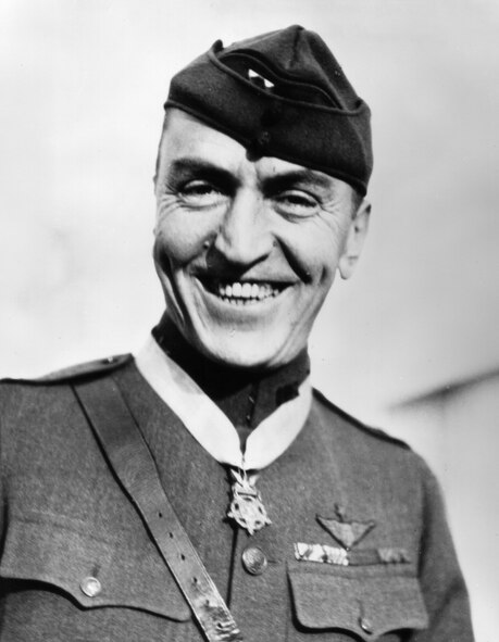 EARLY YEARS -- Capt. E.V. "Eddie" Rickenbacker wearing the Medal of Honor.  (U.S. Air Force photo)
