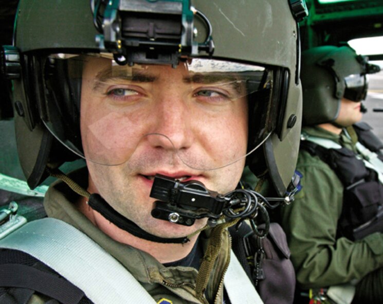 FAIRCHILD AIR FORCE BASE, Wash. -- Each time Capt. Sean Boldt takes off on a rescue mission, there is always the possibility of running into danger.  However, the captain said he is proud and passionate about his flying and the adventure of the job.  Captain Boldt is a UH-1N Huey pilot assigned to the 36th Rescue Flight here.  (U.S. Air Force photo by Master Sgt. Scott Wagner)