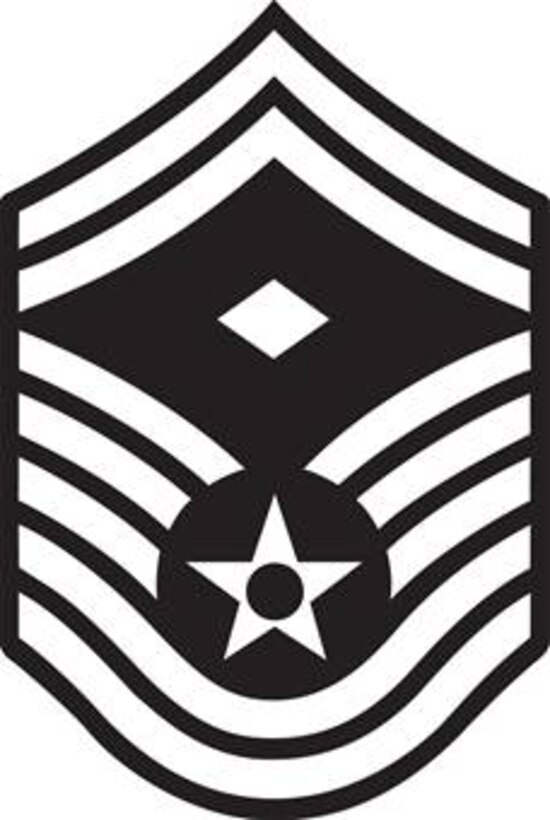 Senior Master Sergeant, E-8 (B&amp;W color), Diamond denotes First Sergeant status, U.S. Air Force graphic&#160;