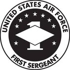 USAF First Sergeant, (B&W color), U.S. Air Force graphic.  In accordance with Chapter 3 of AFI 84-105, commercial reproduction of this emblem is NOT permitted without the permission of the proponent organizational/unit commander. 