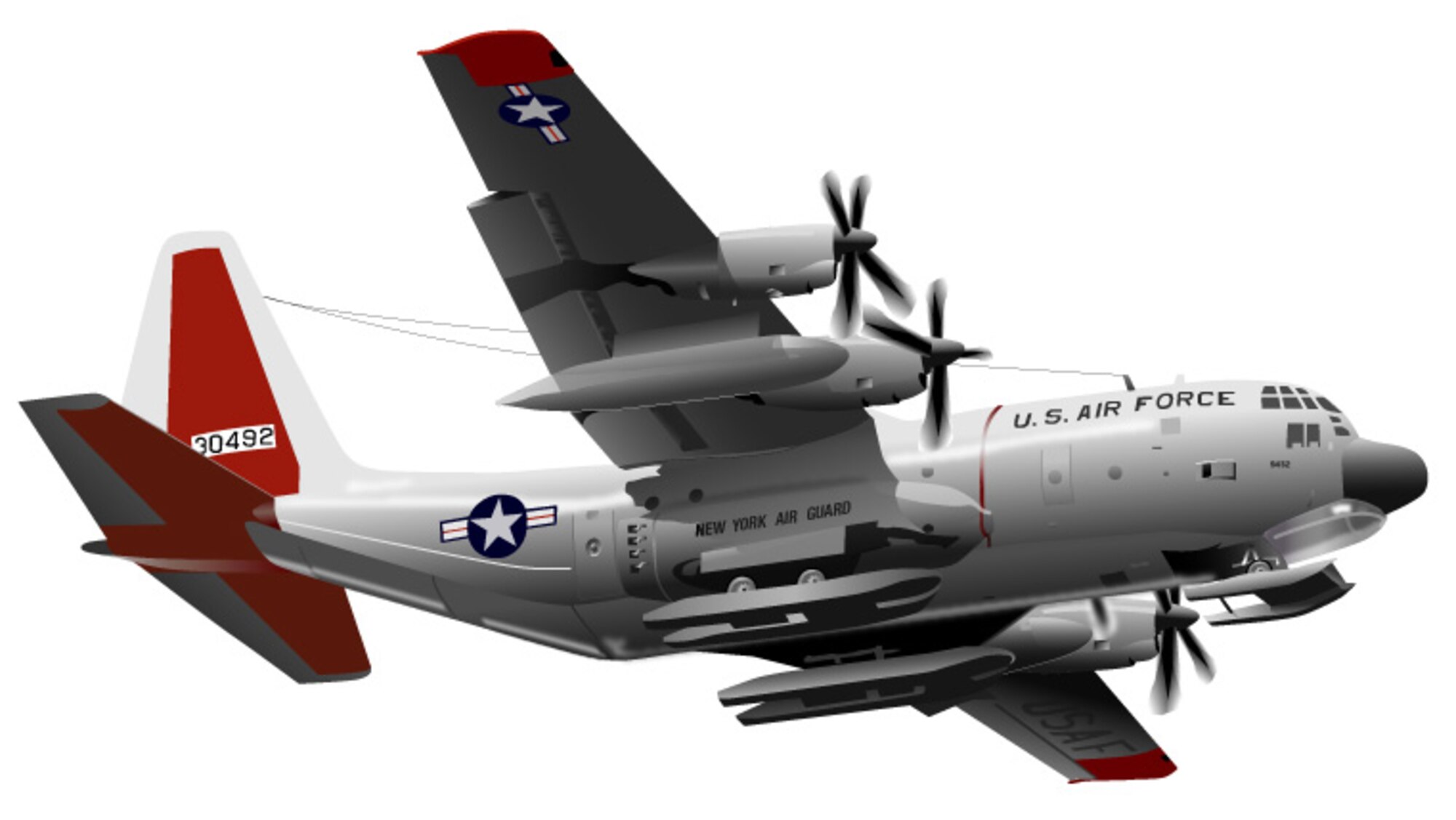 LC-130 Hercules (color), Illustration by Billy Smallwood, Air Force News Agency